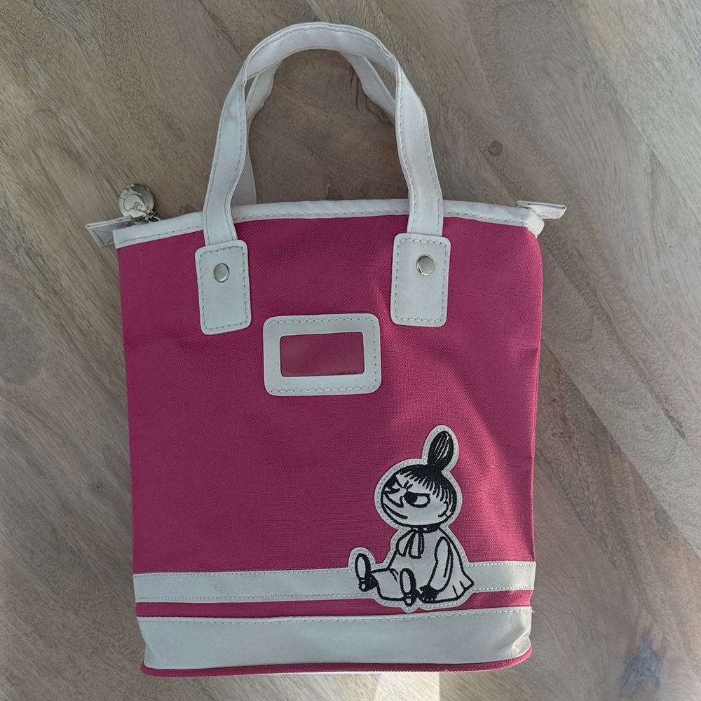 MOOMIN Pink Canvas Tote Bag/Lunch Box with Little My